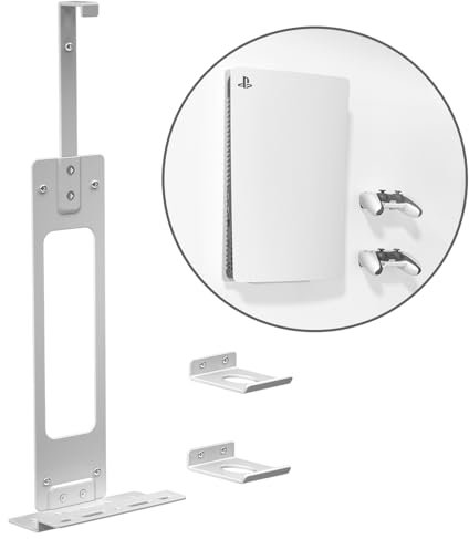 Konsolenhalter Wandhalter für PS5: Weißer Gaming Stand für PlayStation 5 Digital Disc Edition mit 2 Controller Kits