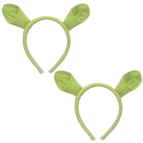 2 Stück Grüne Monster-Stirnbänder, Tier-Stirnbänder, Feiertags-Stirnbänder, Party-Performance-Dekorationen, Cosplay-Kostüme
