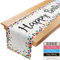 YOUYIKE Tischläufer Geburtstag Weiß, 183x33 cm Leinen Tischdecke Geburtstag, Tischdecke Kindergeburtstag, Geburtstagsparty Deko, Gute Zum Geburtstag Party Tischdecke für Junge Mädchen
