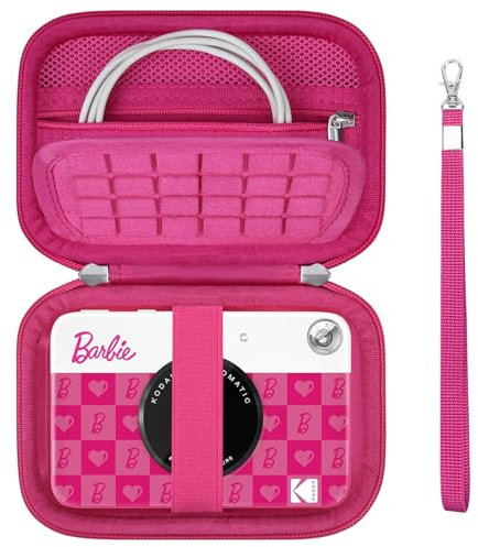 Supmay Harte Reisehülle für Kodak Printomatic Vollfarbe Sofortdruck Digitalkamera, Schutztasche Abdeckung Tragetasche mit Mesh Tasche für USB-Kabel, Fotopapier, Rosered