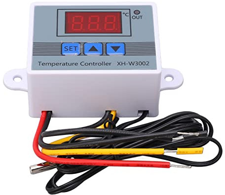 Digital LED Temperature Controller Module, XH W3002 Thermostat Switch with WaterproofProbe, Programmable Heating Cooling Thermostat (12V 24V 10A) (24V)