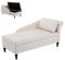 Chaiselongue-Sofa mit Stauraum, Moderner Loungesessel mit Schlaffunktion, Gepolsterte Chaiselongue-Couch mit Kissen, Lounge Sofa für Wohnzimmer, Schlafzimmer und Büro, Rechter Armlehne(Beige)