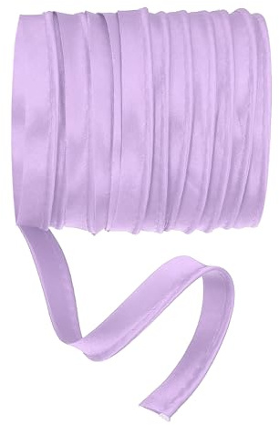 YELARXI Maxi-Schrägband, 4,5 m Paspelborte mit Kordel, Satin-Bindung, Lippenkordel zum Nähen von Kleidungsstücken, Gurtband, Besatz, Basteln, Dekorieren – (Hellviolett)