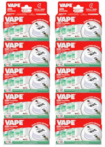 Vape Esca Formiche Insetticida Elimina Intero Nido e Colonia Efficace 3 Mesi per Interni ed Esterni Prodotto Biocida - 20 Esche