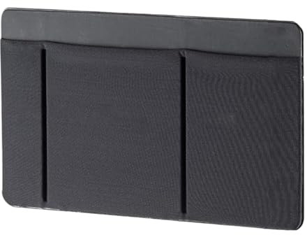 AsrMyjcx Sac de Rangement pour Souris et Ordinateur Portable, 3 Poches Autocollantes pour Casque, Souris, Disque Dur Externe, Stylo,
