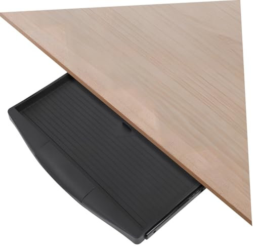 Balacoo Computer Keyboard Stand Office Keyboard Tray Slide-out Drawer Fits under Table Includes Mouse Drawer and Storage Tray for Accessories and Office Desk Use
