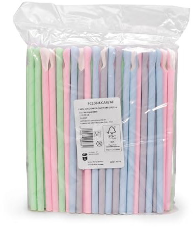 Papier Löffelhalme 125 Stück – Biologisch abbaubar & stabil | Trinkhalme mit Löffelfunktion für Slush, Granita & Frozen Cocktails | EmK – nachhaltig & plastikfrei