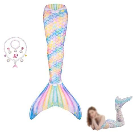 Niedliches Set Niedliche Outfits FüR MäDchen Verstellbare TräGer FüR Optimalen Sitz Ideal FüR Pool Und Meer,meerjungfrauenflosse-120
