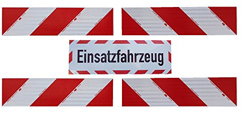 UvV Set 4 Stück 3M-Folien magnetische Kfz-Warnmarkierung Typ 823i Anwendungspaket Plus 45x15 cm Magnet Schild reflektierend (Einsatzfahrzeug)