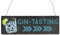 Interluxe Holzschild - Gin Tasting Pfeil rechts - Schild als Wegweiser oder Dekoration für Cocktailbar, Party, Barmixer, Hochzeit, Geburtstagsfeier