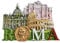 Rome Italy 3D Refrigerator Magnet Resin Travel Souvenirs,Handmade Home & Kitchen Decoration Roma Fridge Magnet Collection Gift