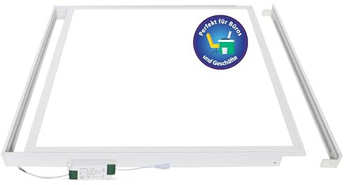 LECOM 2er Pack LED Panel 62x62 - LED Deckenleuchte Flach CRI 90 3600lm 3000/4000/6000K Deckenlampe Aufbau Quadratisch (Neutralweiß 4000K mit Aufbaurahmen)