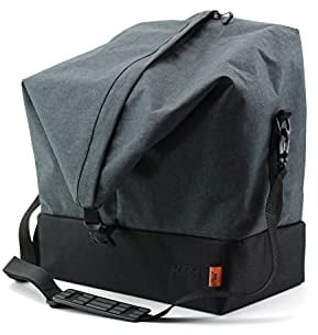 KTM Fahrradtasche für Seitengepäckträger - City Carrier Bag Single - Anthrazit und Schwarz, Vario Halter XL, 32 x 18 x 35 cm (LxBxH)