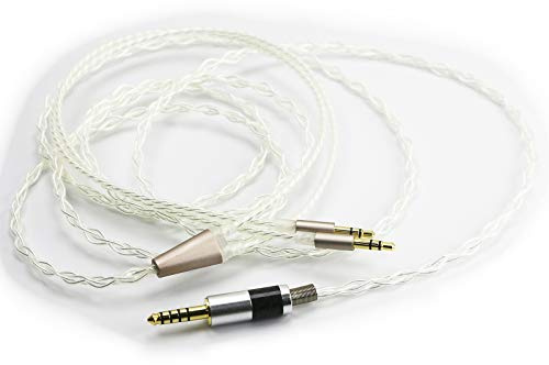 NewFantasia Cavo maschio bilanciato da 4,4 mm 6N OCC rame singolo cristallo placcato argento cavo compatibile con cuffie Hifiman Ananda, Sundara, Arya, HE400SE, Deva-Pro (da 4,4 mm a doppio 3,5 mm