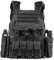 Searchyou Taktischer Plattenträger Weste, Tactical Weste für Herren im Freien für CS Feldweste Airsoft Paintball Wargame - Schwarz
