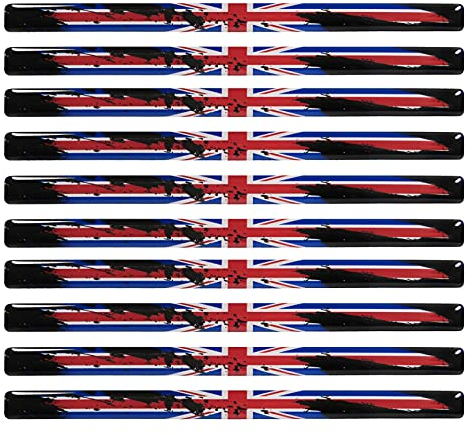 BIKE-label Union Jack 300551VA - Adesivi 3D, 10 pezzi, 150 x 10 mm, per auto, moto