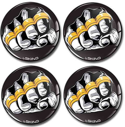 SkinoEu Aufkleber Autoaufkleber für Radkappen Nabenkappen Nabendeckel Radnabendeckel Rad-Aufkleber 68mm Schlagring Faust Boxen A 3368 Z*