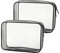 FIYUK 2pcs Clear Travel Toiletry Bag Makeup Cosmetic Bag Portable Waterproof Transparent Storage