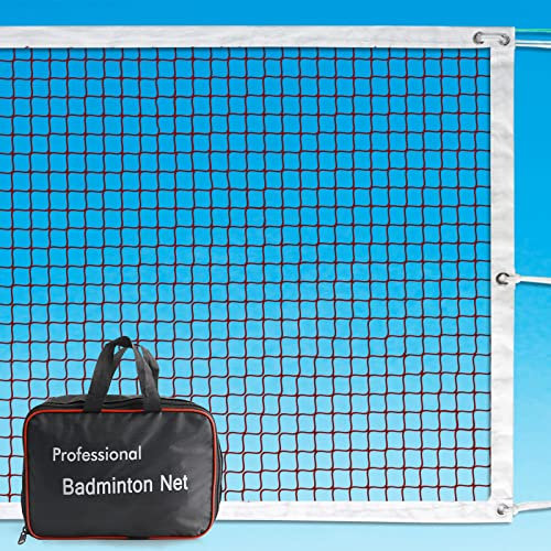 Badminton-Netz, Badmintonnetz für Hinterhof, Badminton-Netz, tragbar, für drinnen und draußen, Badminton-Volleyballnetze mit Stahlkabel, professioneller Badmintonnetz, Ersatz für Strand, Schulhof, 6 m