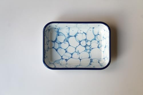 Elifle Bubble Collection Enamel Rectangular Serving And Roasting Dish (21(W) x 14(D) x 4(H) Centimeters)