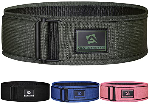 AQF Gewichthebergürtel, 4/10.2cm Autolock Nylon Gürtel, Functional Training Bodybuilding Fitness Gürtel Für Kraftraining, Powerlifting, Weightlifting Belt, Back Support Männer Damen (S, Grün)