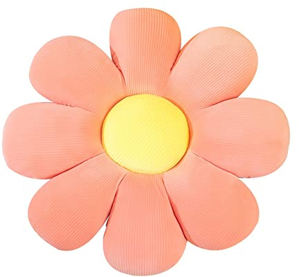 Blumen Plüschkissen, Süßes Blumenform Sitzkissen Blumen Bodenkissen Weiche Stuhl Kissen Sitzpolster Sofakissen Überwurfkissen für Schlafzimmer Hause Garten Büro (Rosa, 60cm)