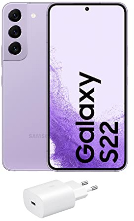 Samsung Galaxy S22 5G (128 GB) Bora Púrpura + Cargador – Teléfono Móvil libre, Smartphone Android (Versión Española)
