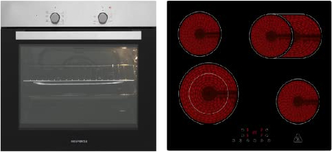 Respekta autarker Einbaubackofen, edelstahl, Glaskeramikkochfeld Touch Control