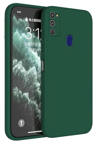 Topme Handyhülle Hülle Fur Samsung Galaxy M21 / Galaxy M30s (6.4 Inches) Case Schutzhülle, Hautschutz Aus TPU Silikonhülle - Dunkelgrün