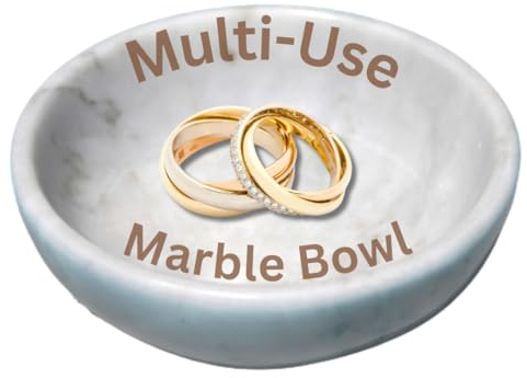 CraftsOfEgypt Jewelry Tray - Real Marble Jewelry Dish - Ring Holder - Decorative Key Bowl - Home Decor Wedding Gift