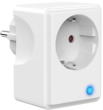 Wlan Steckdosen mit Strommessung, Smart Home Wlan Zeitschaltuhr und Stromzähler Steckdose Funktionieren mit Alexa und Google Home, Smart Life APP, 16A/3680W, Weiß,1 Pack