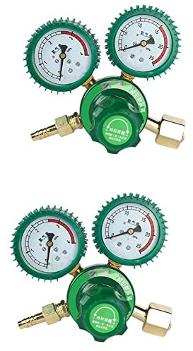 TsoLay Lot de 2 régulateurs de bouteille d'oxygène O2 Réducteur de pression Acétylène Régulateur de réservoir d'oxygène