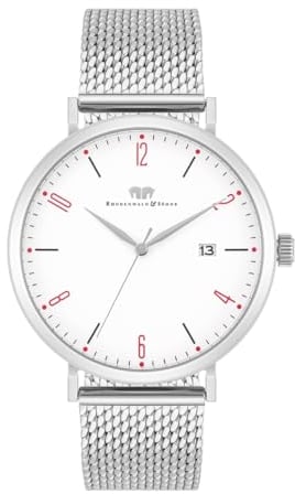 Rhodenwald & Söhne Herren Uhr analog Quarz mit Edelstahl Armband Silber 10010429