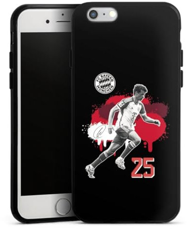 DeinDesign Silikon Hülle kompatibel mit Apple iPhone 6 Case schwarz Handyhülle FC Bayern München Thomas Müller Offizielles Lizenzprodukt