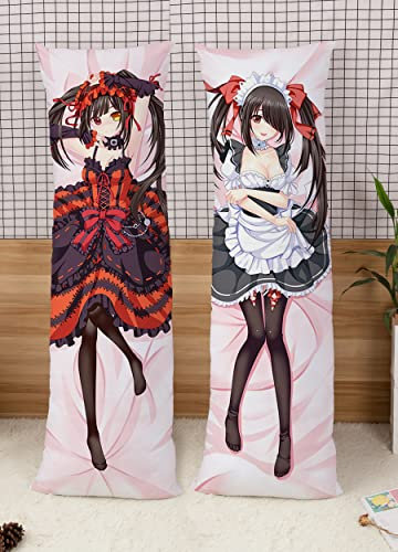 Anime Date A Live Nightmare Tokisaki Kurumi Cushion Cover Pillow Case Peach Skin 150x50cm (59in x 19.6in) Pillowcase