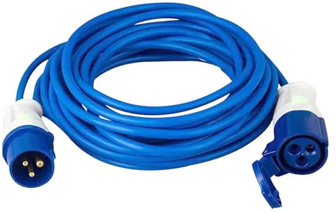 Extension Lead Cable,3M Heavy Duty 16A 240V Mains Hook Up Cable Camping Extension Lead Angle Joints Camping Cables Mains Power Cable for Campervans & Motorhomes (3M)