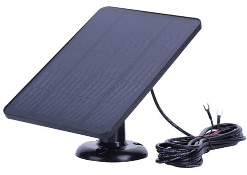 Panneau Solaire 4W pour Caméra de Sécurité, Panneau Solaire USB pour Caméra à Batterie Rechargeable 5V, Panneaux Solaires avec Port USB avec Support de Sécurité Réglable (Noir)