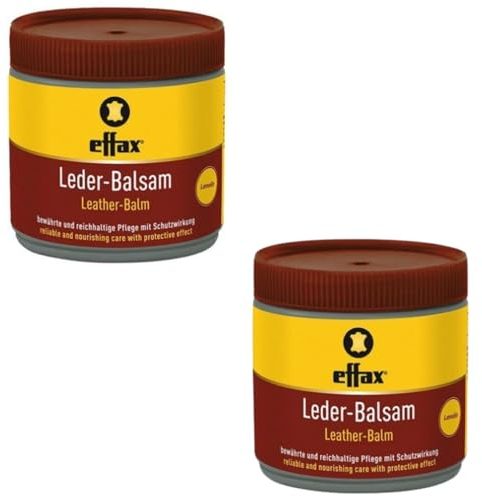 RL24 Effax - Leder-Balsam | Lederfett mit Bienenwachs | pflegt das Leder | Lederwachs für perfekten Glanz | feuchtigkeitsabweisende Lederpflege | 2 x 500 ml Dose (2er Set)