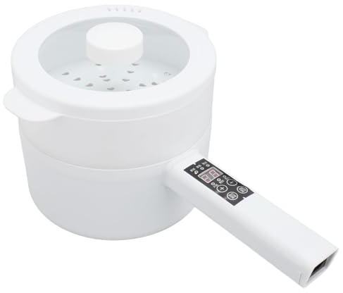 Olla Caliente Eléctrica, 600W 1.8L Cocina de Fideos Multifunción No Pegajoso Mango Largo Olla Portátil para Cocinar, Cocina Eficiente Mini Cocina Eléctrica para Dormitorio