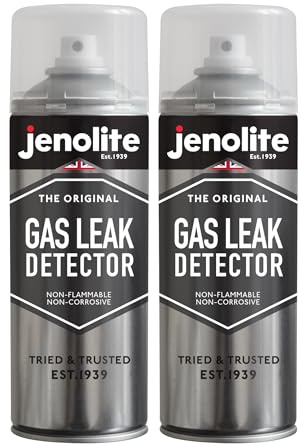 JENOLITE Gas Leak Detector Spray 2 x 400ml - Non-Flammable DVGW Certified | Detect Leaks in Heating, Plumbing, Air Conditioning, HVAC - Non-Corrosive Safety Test Bubble Check