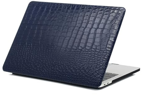 Gusumi Compatible with New MacBook Air 13.6 inch Case 2023 2022 A2681 M2 Chip with Retina Display, Premium PU Leather Hard Shell Case, for Macbook Air M2 Case, Crocodile Print Blue