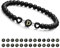 Armband Damen mit Buchstaben und Herz - Partnerarmbänder Freundschaftsarmband mit 6mm Naturstein Perlen Personalisierte Geschenke Armband Paare Mädchen bff Schwesterherz Mutter und Tochter (Schwarz-D)