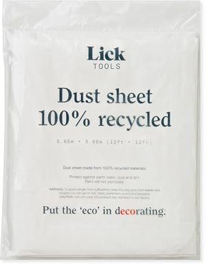 Lick Biodegradable Dust Sheet 3.65m x 3.65m – Dust Sheets for Decorating, Heavy Duty Decorating Sheets, Biodegradable Plastic Sheet, Painting Sheet, 12ft x 12ft Paint Cover Sheet