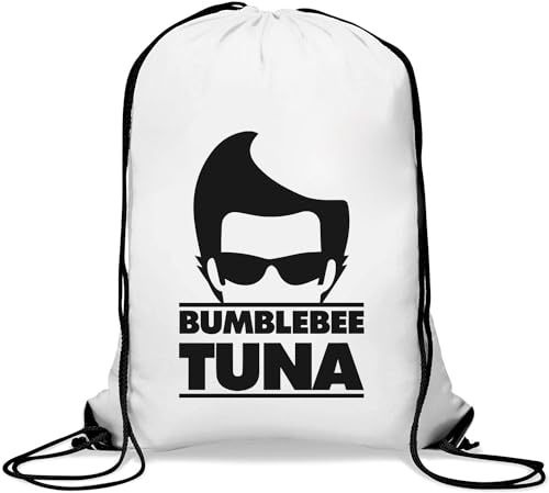 Bee Tuna Gym Sack Casual Drawstring Bag White, weiß, Einheitsgröße
