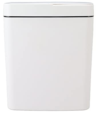 Papelera Automática, Papelera Inteligente para Baño, Papelera Automática Blanca, Sensor de Movimiento PP de 18 L, Tipo de Batería, Papelera Inteligente con Tapa para Baño y