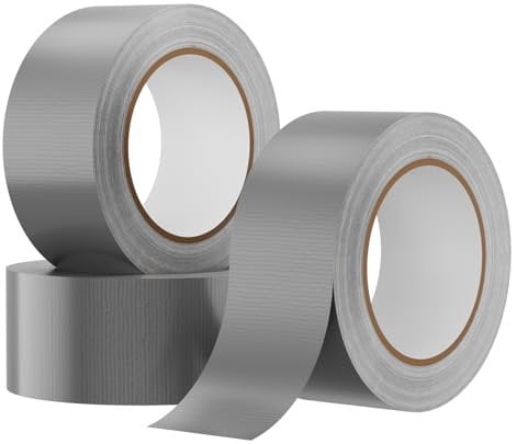 Estefanlo Panzertape Extra Stark,3 Rollen Duct Tape,50mm×30m Handreißbar Panzertape klebeband,Wasserfestes Klebeband für Reparatur markierungen Gewebe Klebeband(Grau 3 Rollen)