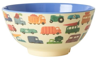 Rice Dessert Schüssel Happy Cars Schale Auto Motiv Geschirr Melamingeschirr Kindergeschirr Kinder Camping BBQ Picknick Bruchsicher BPA-frei Wiederverwendbar Plastikgeschirr 700ml