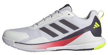 adidas Herren Novaflight 2 Indoor Shoes Sportliche Schuhe, Cloud White/Aurora Met. / Aurora Plum, 38 2/3 EU