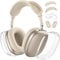 【4 in 1】Protective Kit for AirPods Max Case Cover, Clear TPU Ear Cups Cover + Silicone Ear Pads Case + Headband Covers, Transparent Silicone Accessories for Apple AirPods Max USB-C (2024/2020), Stone