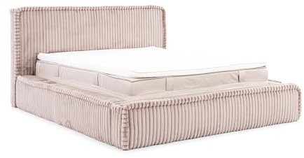 MEBLINI Mesut Polsterbett 120x200 mit Lattenrost - Bubble Bett - Cloud - Marshmallow Bed - Kopfteil Bett mit Stauraum - Betten - 120x200 - Hellbraun Cordstoff ohne Matratze